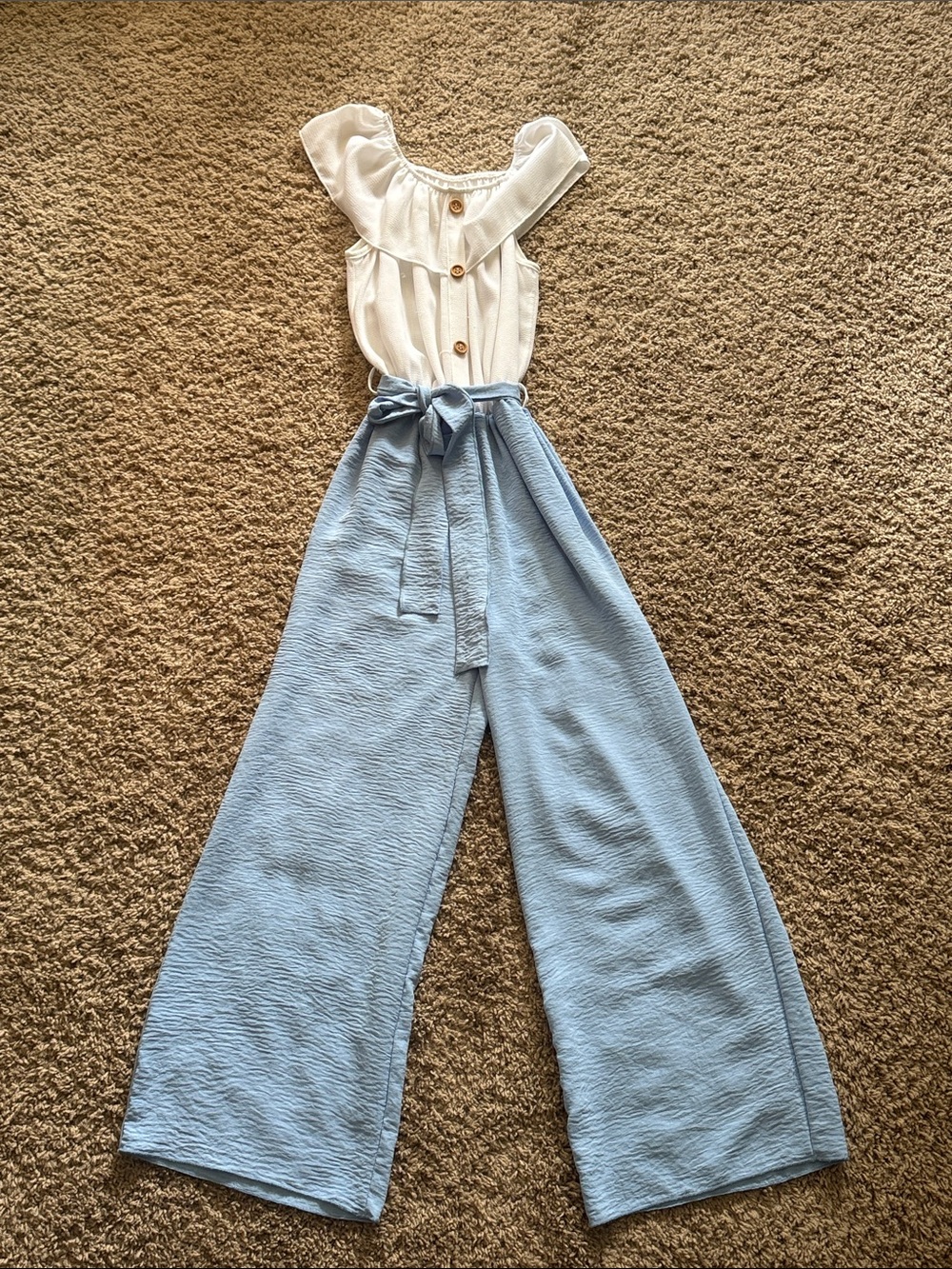 Just Kids Girls Blue and White Romper Size 14